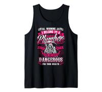 Warning Dangerous Funny Wife Plumbers Plumbing Back/Front Tank Top