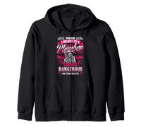WARNING DANGEROUS Funny Wife Plumbers Plumbing Back/front Zip Hoodie