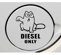 Warning Diesel Only Funny Black Cat Vinyl Decal Sticker Car Vehicle Fuel Black