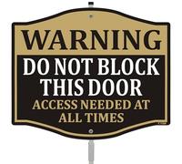 Warning Do Not Block This Door Access Needed At All Times Sign No Parking Gate 12" x 10" With 28" Long Metal Private Road Driveway Stake With Stand Aluminum Outdoor Use Yard Business Home