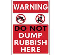 Warning Do Not Dump Rubbish Here Signs Warning Traffic Road Street Caution Sign Safety Sign Indoor Or Outdoor Signs For Home Office Work 8X12 Inches