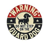 Warning, Do Not Step on The Guard Dog Tin Sign Vintage Style Home Bar Garden Wall Plaque Decor Metal Poster 8x8 Inch