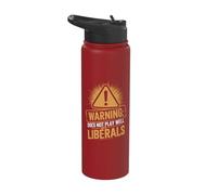 Warning Does Not Play Well with Liberals Stainless Steel Insulated Water Bottle