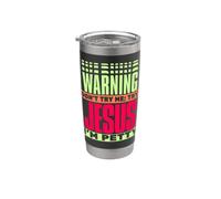 Warning Don't Try Me; Try Jesus I'm Petty Funny Christmas Stainless Steel Insulated Tumbler