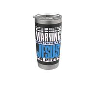 Warning Don't Try Me; Try Jesus I'm Petty Funny Christmas Stainless Steel Insulated Tumbler