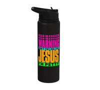 Warning Don't Try Me; Try Jesus I'm Petty Funny Christmas Stainless Steel Insulated Water Bottle
