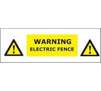 Warning electric fence Dibond Aluminium sign - 30 x 10 cm