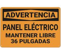 Warning Electrical Panel Keep Clear Spanish Funny Vintage Warning Metal Sign Tin Signs Aluminum Sign for Outdoors Use Yard Farm Fence Home Wall Decor 12x16 inch