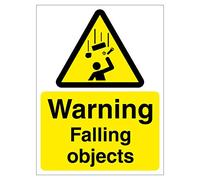 Warning Falling Objects Sign 150mm x 200mm Self adhesive vinyl sticker - Identifies hazardous areas and helps to prevent accidents (1)
