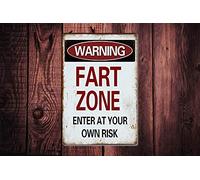 Warning Fart Zone Funny Tin Sign Bar Pub Garage Diner Cafe Home Wall Decor Home Decor Art Poster Retro Vintage 12 X 8inch