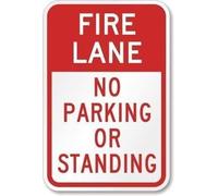 Warning Fire Lane No Parking or Standing Sign 12X8 Inches Aluminum Metal tin signs