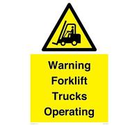 Warning Forklift Trucks Operating Sign - 400x600mm - A2P