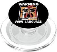 Warning Fowl Language Warning Chicken Rooster - Funny Chicken PopSockets PopGrip for MagSafe