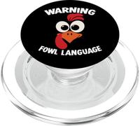 Warning Fowl Language Warning Chicken Rooster - Funny Chicken PopSockets PopGrip for MagSafe