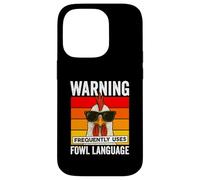 Warning Frequently Uses Fowl Language Funny Cool Chicken Case for iPhone 14 Pro
