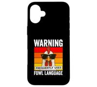 Warning Frequently Uses Fowl Language Funny Cool Chicken Case for iPhone 16 Plus