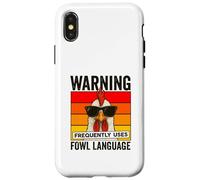 Warning Frequently Uses Fowl Language Funny Cool Chicken Case for iPhone X/XS