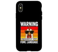 Warning Frequently Uses Fowl Language Funny Cool Chicken Case for iPhone X/XS