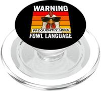 Warning Frequently Uses Fowl Language Funny Cool Chicken PopSockets PopGrip for MagSafe