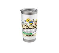Warning Friends Trip in Progress Ukraine Travel Matching Stainless Steel Insulated Tumbler