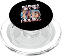 Warning Girls Trip in Progress Beach Design PopSockets PopGrip for MagSafe