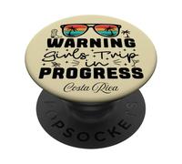 Warning Girls Trip In Progress Vacation Costa Rica PopSockets Adhesive PopGrip