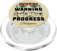 Warning Girls Trip In Progress Vacation Philippines PopSockets PopGrip for MagSafe