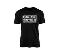 Warning Grumpy Old Git T-Shirt - Novelty Funny Rude Slogan Quote Gift Present 100% Combed Cotton High-Density Extreme Comfort (3XL, Black)