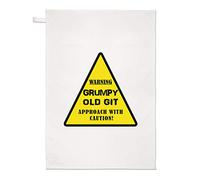Warning Grumpy Old Git Yellow Tea Towel Dish Cloth