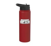 Warning Grumpy Old Man Approach with Caution Funny Senior Stainless Steel Insulated Water Bottle