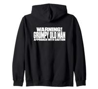 Warning Grumpy Old Man Approach With Caution Funny Senior Zip Hoodie