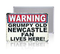 Warning Grumpy Old Newcastle Fan Lives Here Funny Metal Sign, Newcastle United Gifts Football Metal Poster Wall Decor for Newcastle United Merchandise Tin Sign Newcastle United Gifts for Men Boys