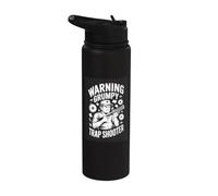 Warning Grumpy Trap Shooter Funny Trap Shooting Stainless Steel Insulated Water Bottle