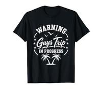 Warning Guys Trip Vacation Humor for Beach Travel Crews T-Shirt