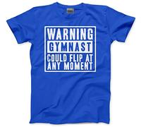 Warning Gymnast Could Flip at Any Moment - Kids T-Shirt - Funny Gymnastics Club Sport Squad 3-4 Years Blue
