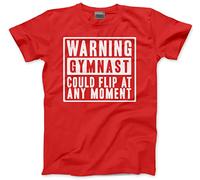 Warning Gymnast Could Flip at Any Moment - Kids T-Shirt - Funny Gymnastics Club Sport Squad 3-4 Years red