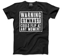 Warning Gymnast Could Flip at Any Moment - Kids T-Shirt - Funny Gymnastics Club Sport Squad 7-8 Years Black
