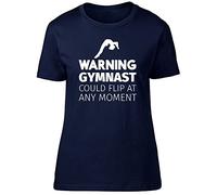Warning Gymnast Could Flip at Any Moment Womens Ladies Short Sleeve T-Shirt