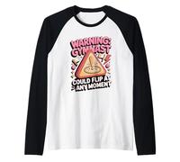 Warning Gymnast May Flip at Any Moment Tumbling Raglan Baseball Tee