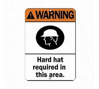 Warning Hard Hat Required In This Area Hazard Sign Safety Sign Outdoor Courtyard Decoration Sign 8X12 Inch