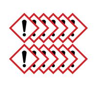Warning Hazard Diamond Multi Pack 100mm x 100mm Strong Adhesive Vinyl Stickers for Safety (12)