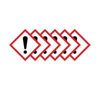 Warning Hazard Diamond Multi Pack 100mm x 100mm Strong Adhesive Vinyl Stickers for Safety (6)
