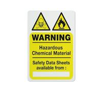 Warning Hazardous Chemical Material Safety Data Sheets Sign 12 X 8 Inches Aluminum Sign Reflective - Uv Protected, Waterproof, Weatherproof And Fade Resistant - 4Pre-Drilled Holes
