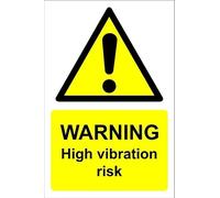 Warning High vibration risk - 3mm Aluminium sign (300mm x 200mm)