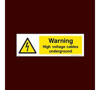 Warning High Voltage cables underground Plastic Sign with 4 Pre-Drilled Holes (WEH11) - Electric Hazard, Voltage, Danger of Death, Cables, Wires, Electric Fence