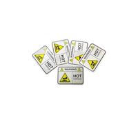 WARNING HOT SURFACE 3.5" X 2.5" METALIC LABEL, STICKER, WARNING SIGN, 5 PIECE