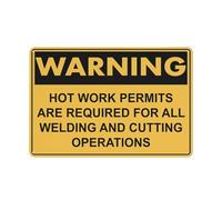 Warning Hot Works Permits Required Sign Warning Sticker-Security Sign Outdoor Sign 12 X 8 Inches