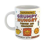 Warning Hungry Grumpy Painter and Decorator Approach with Snacks Funny Gift Mug for Retirement Party, Birthday, Mum, Aunty, Nan Appreciation Gift