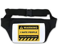 Warning I Hate People Proceed with Caution Waist Bag Fanny Pack White