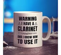 Warning I Have a Clarinet and I Know How to Use it Mug - Present for Clarinetist, Clarinet Player, Musician, Teacher, Him, Her - Gift for Christmas, Birthday - 11oz Ceramic Cup